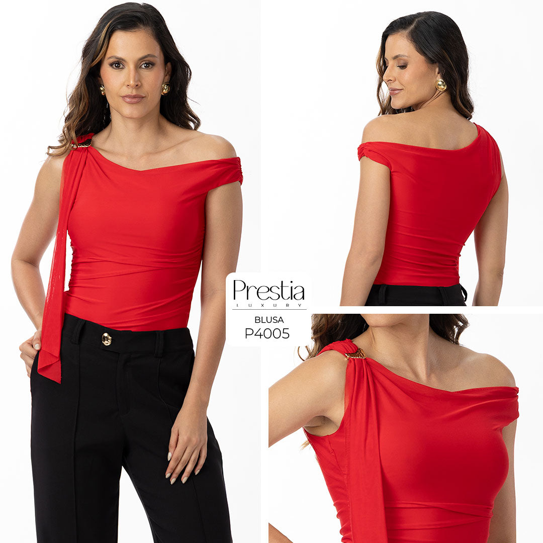P4005 BLUSA MALLA ROJO