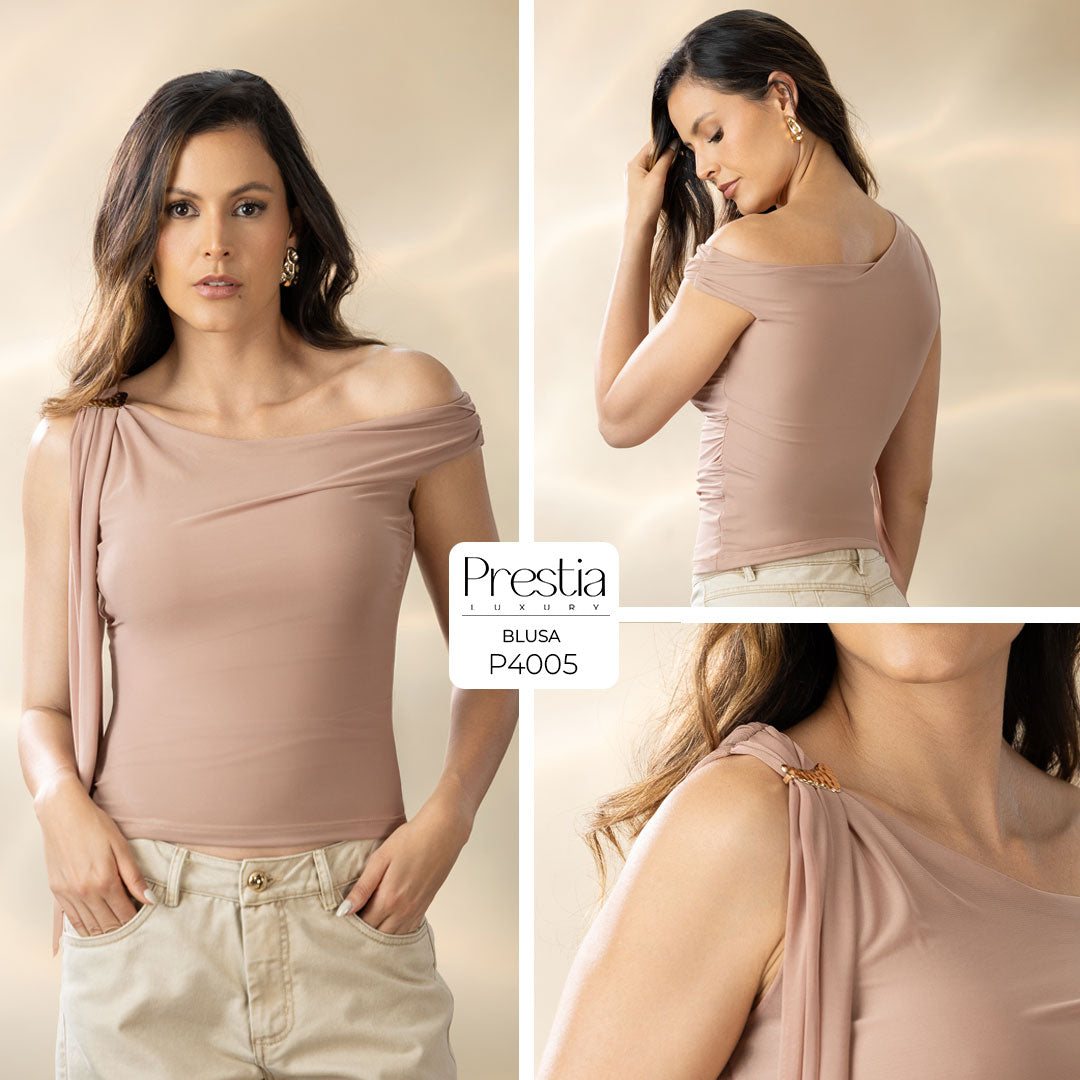 P4005 BLUSA MALLA CAMEL