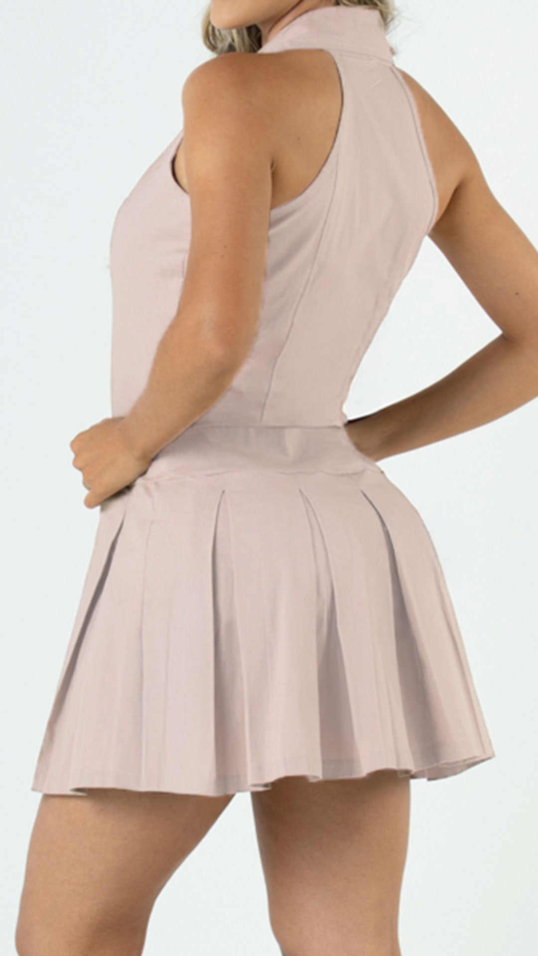 P74367 VESTIDO LINO CAMEL