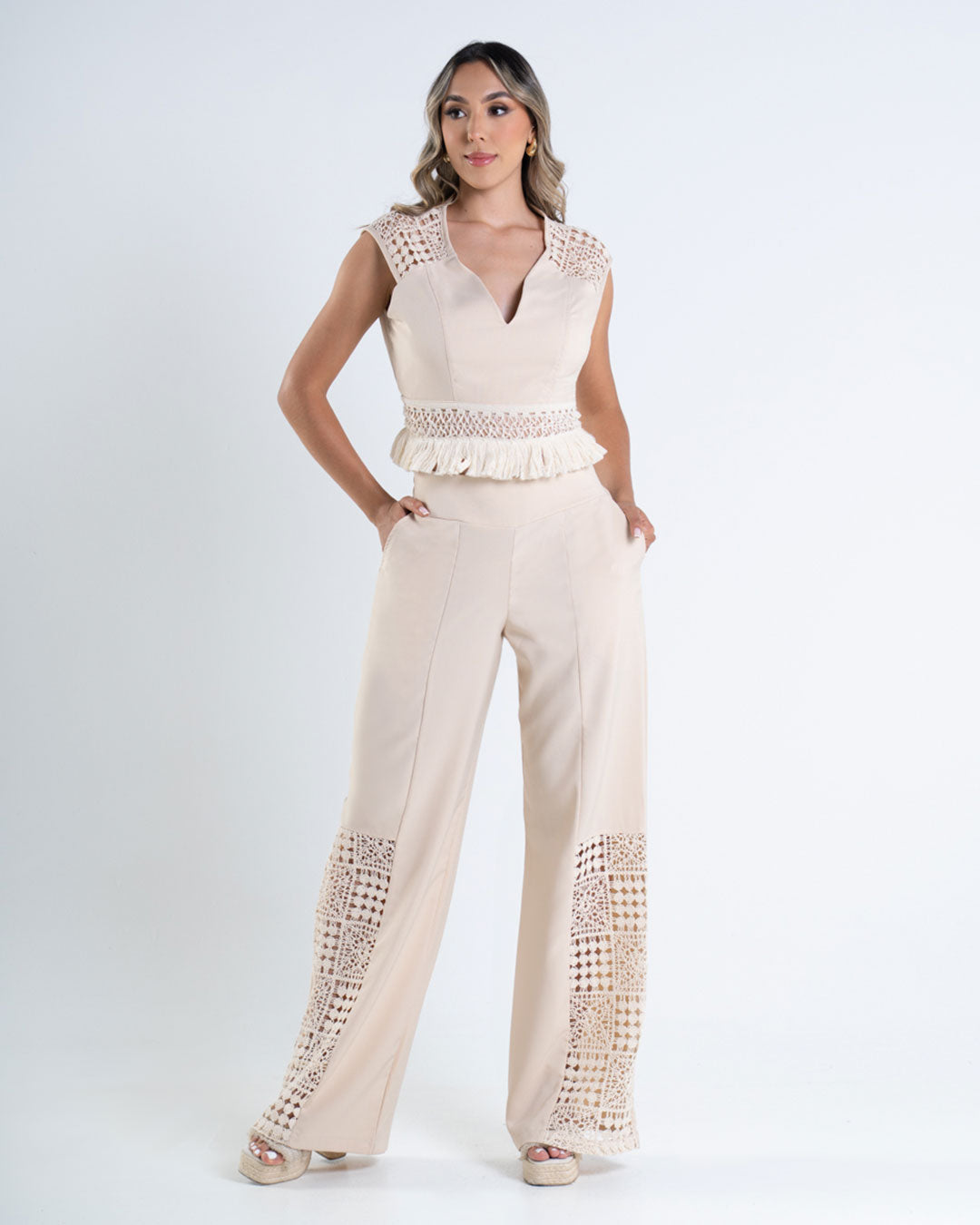 P74417 CONJUNTO JAMBU CAMEL CLARO