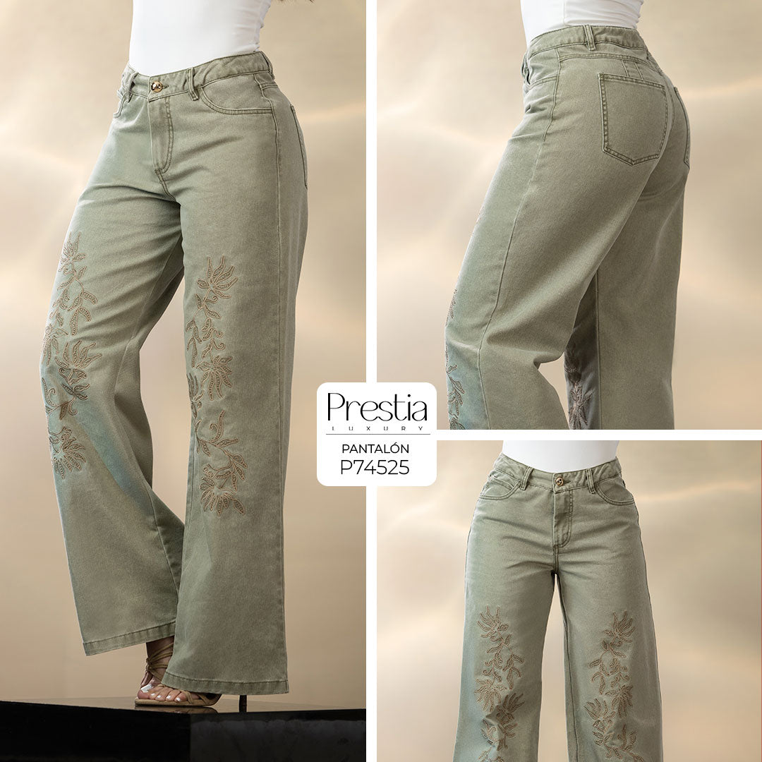 P74525 PANTALON DRILL VERDE