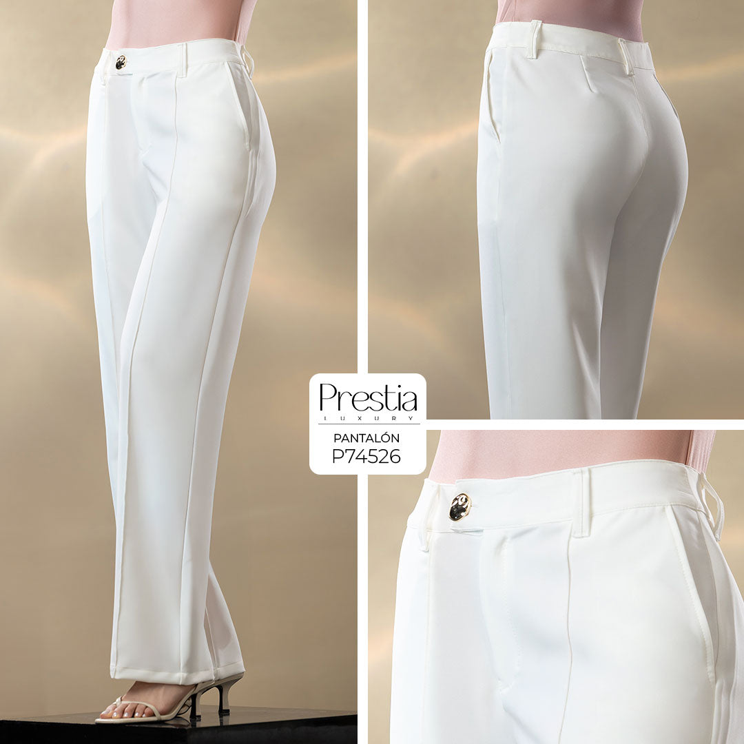 P74526 PANTALON NOCHES DE VIENA MARFIL