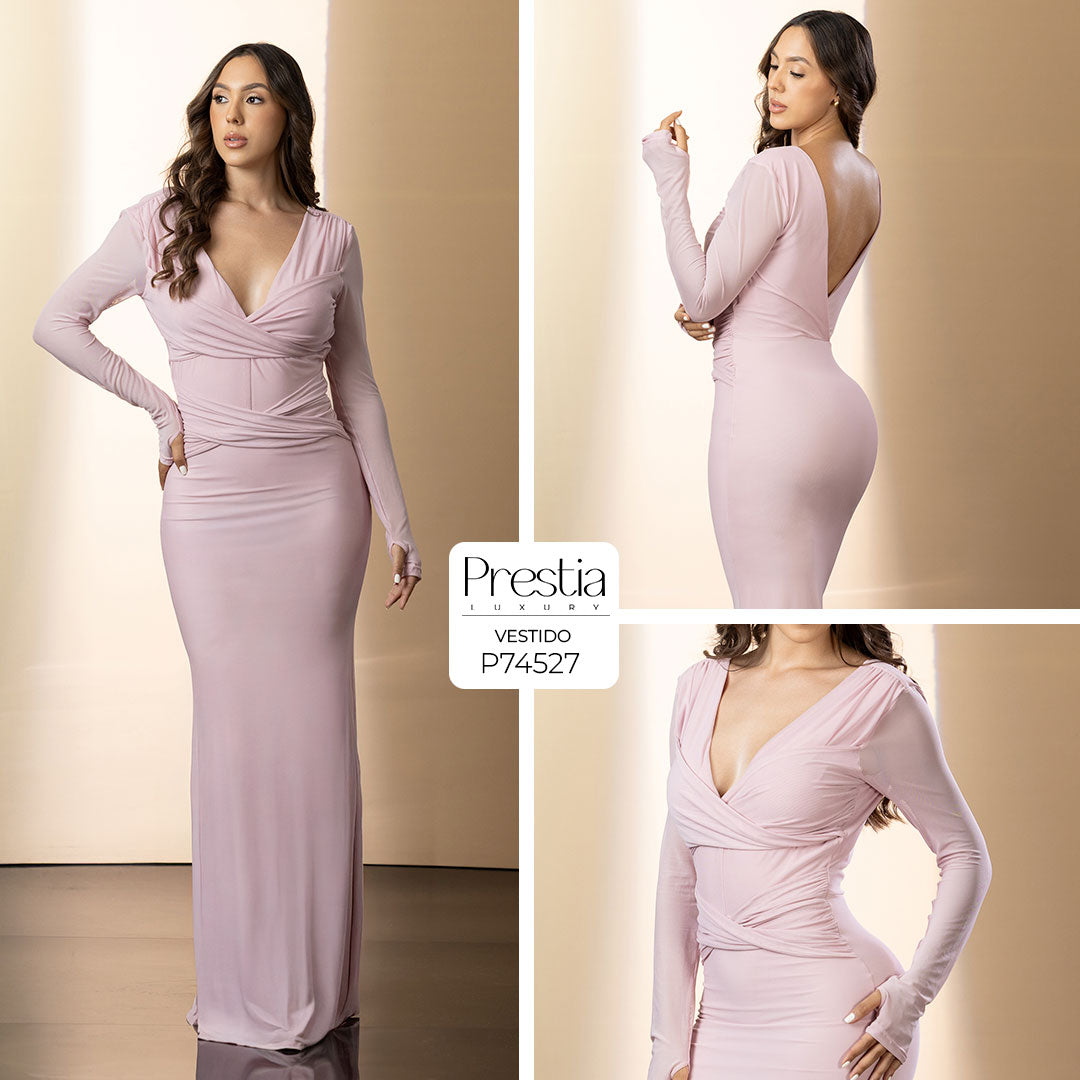 P74527 VESTIDO MALLATEX PALO DE ROSA