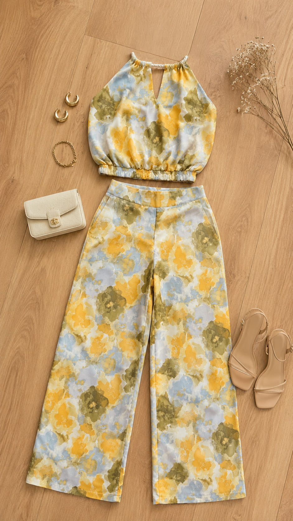 P74529 CONJUNTO ESTAMPADO AMARILLO