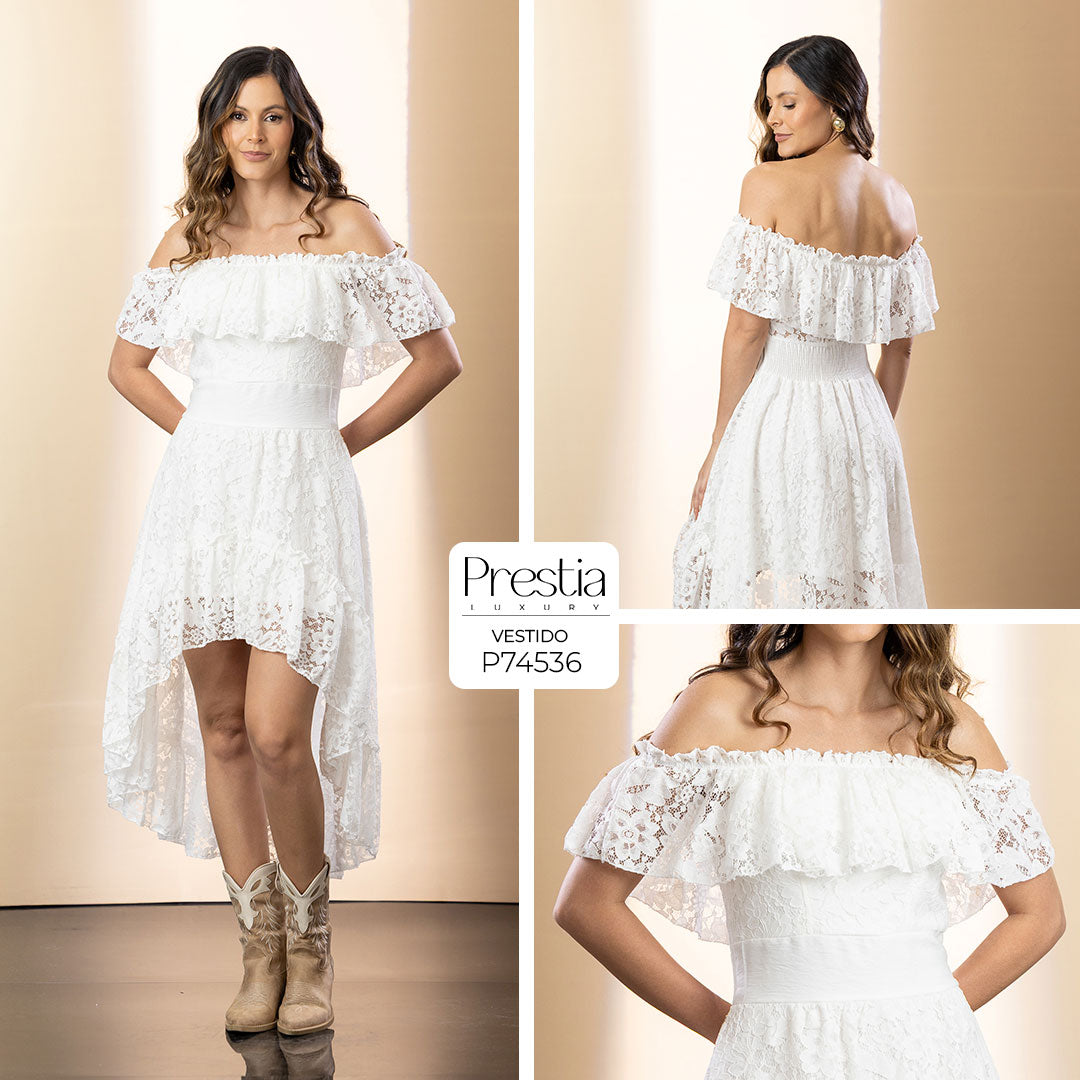 P74536 VESTIDO BLONDA MARFIL