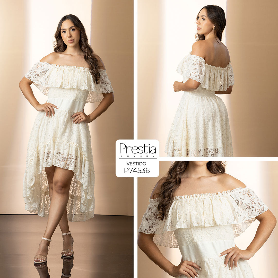 P74536 VESTIDO BLONDA CREMA