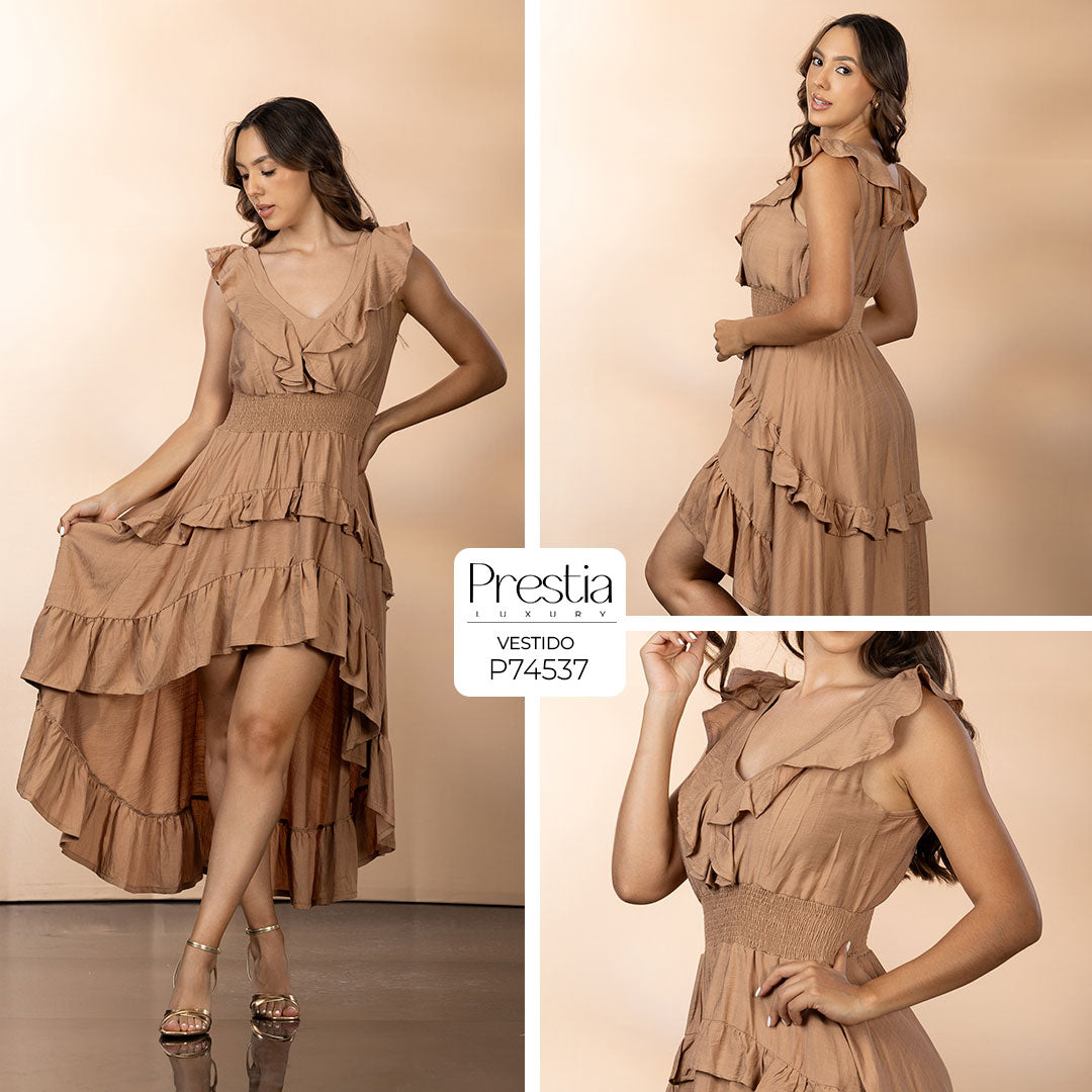 P74537 VESTIDO CHALIS CAMEL