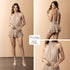 P74554 VESTIDO CHIFON CAMEL