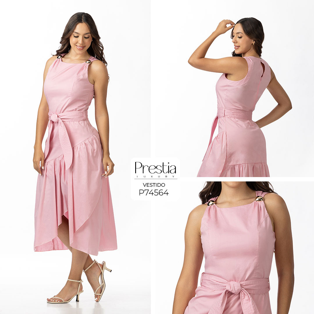 P74564 VESTIDO POPELINA ROSADO