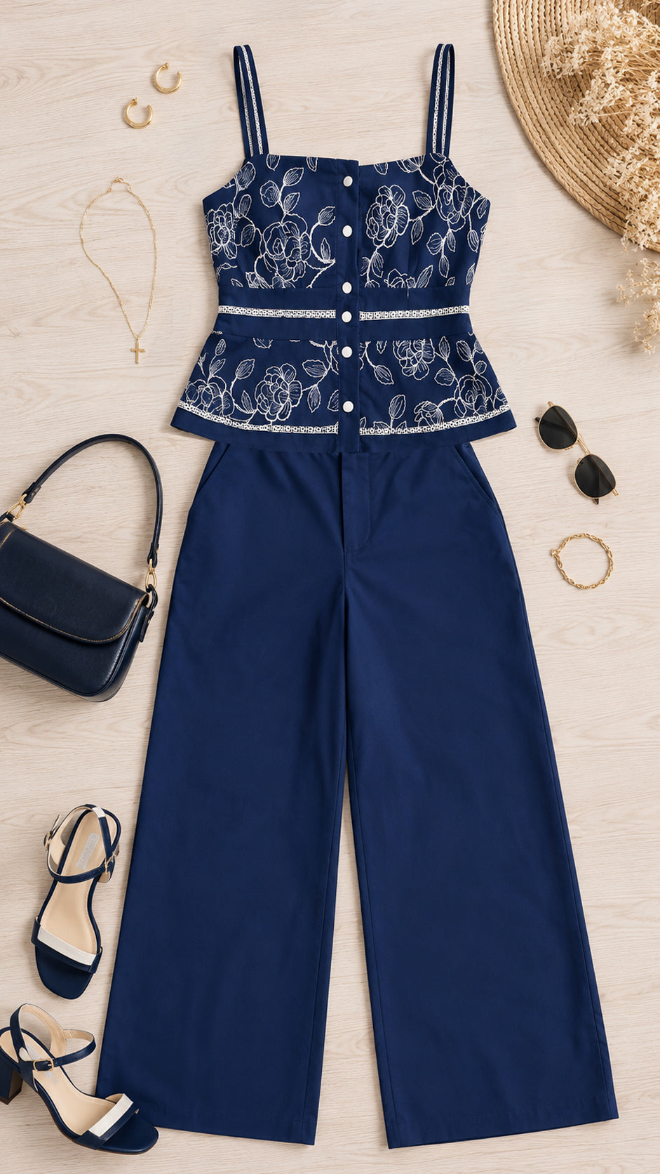 P74663 CONJUNTO LINO BORDADO AZUL