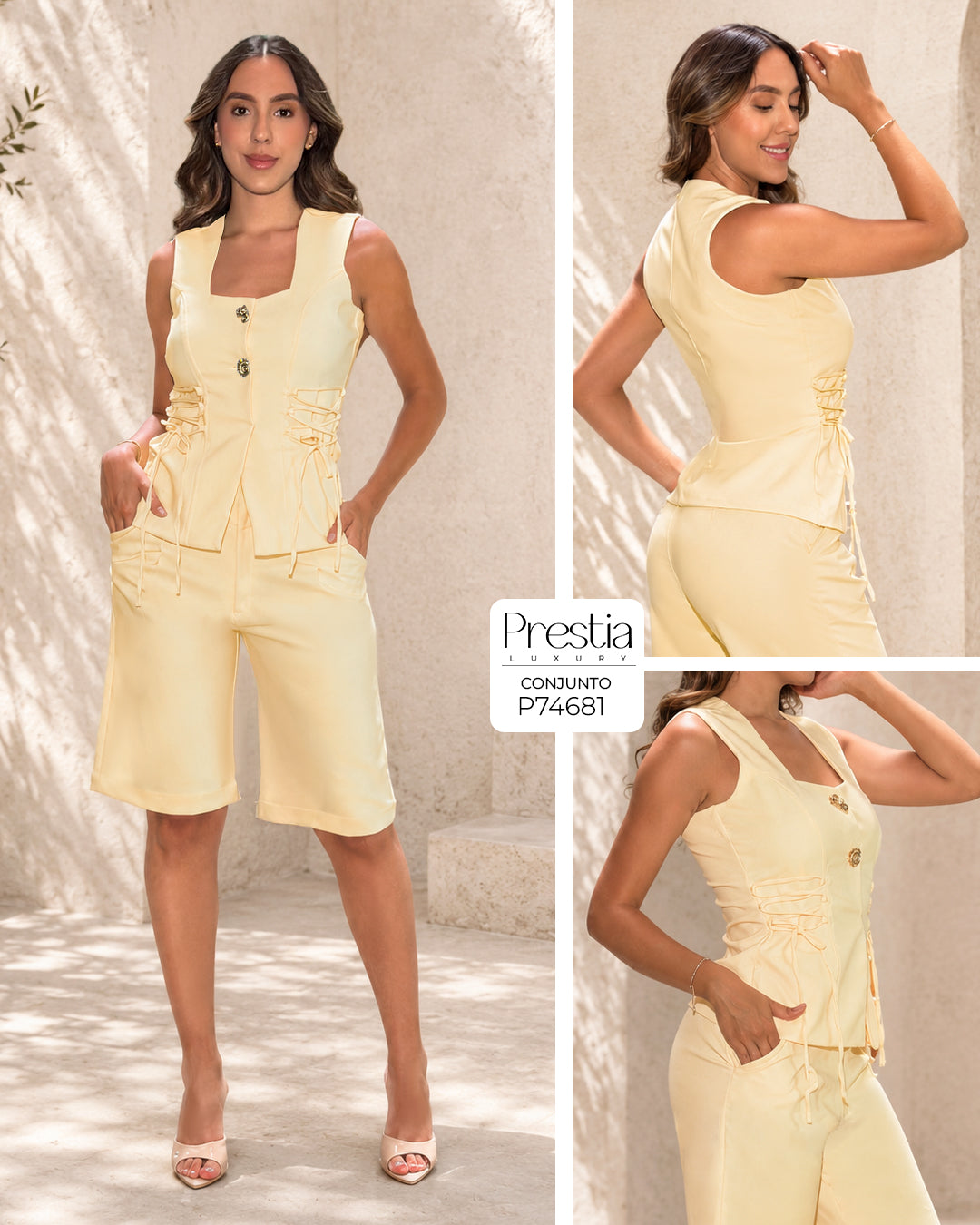 P74681 CONJUNTO NOCHES DE VIENA AMARILLO