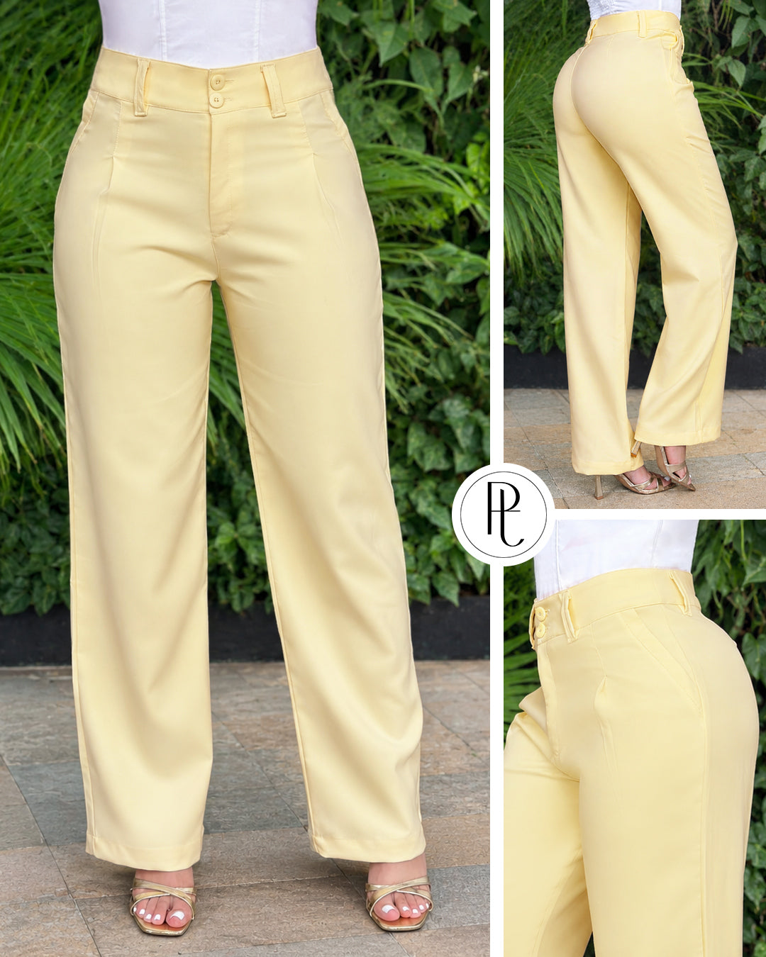 P74688 PANTALON NOCHES DE VIENA AMARILLO
