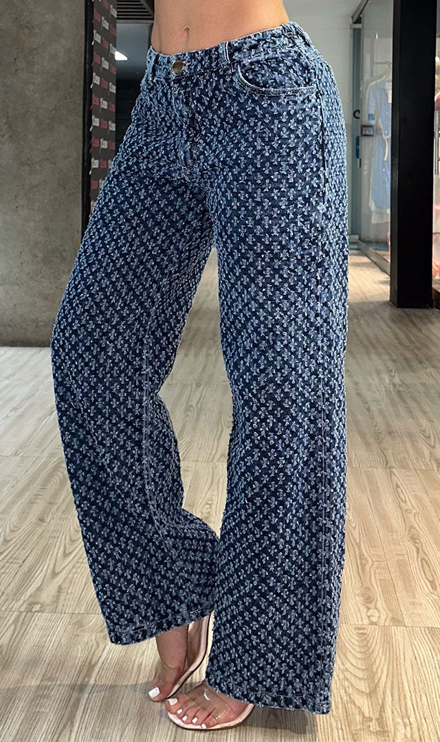 P74354 PANTALÓN INDIGO HUECOS AZUL