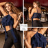 P3966 BLUSA CHIFON AZUL OSCURO