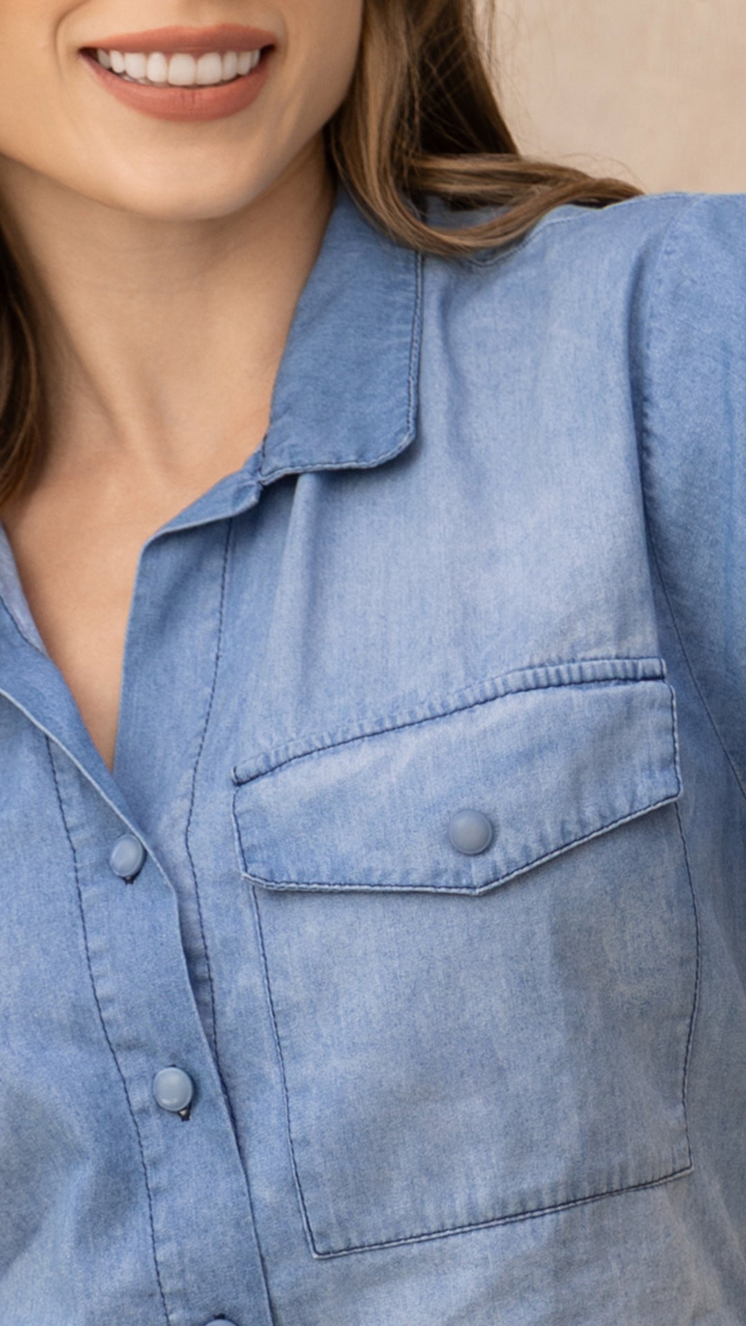 P3978 CAMISA CHAMBRAY AZUL