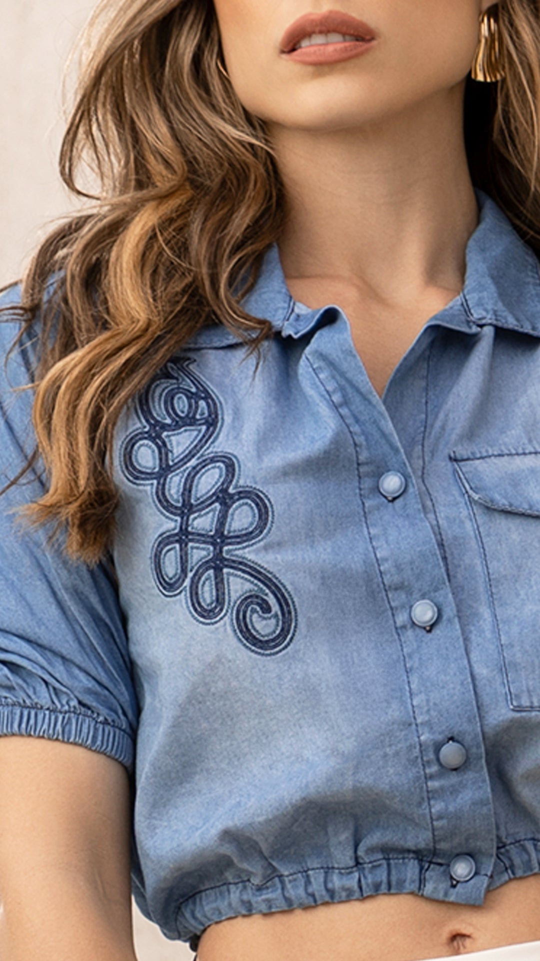 P3978 CAMISA CHAMBRAY AZUL