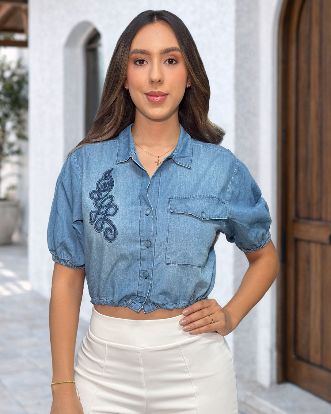 P3978 CAMISA CHAMBRAY AZUL