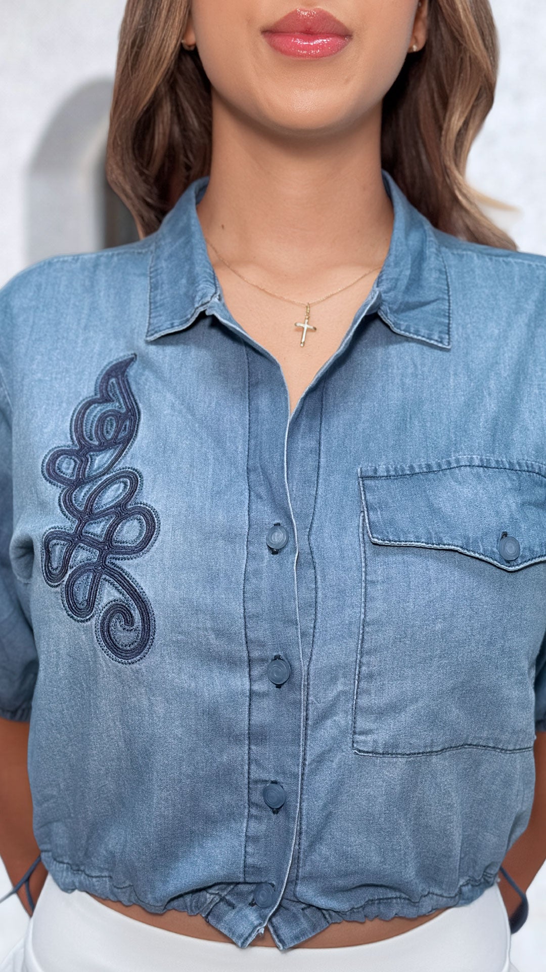 P3978 CAMISA CHAMBRAY AZUL
