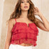 P3979 BLUSA TULL BORDADO CORAL OSCURO