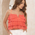 P3979 BLUSA TULL BORDADO NARANJA