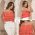 P3979 BLUSA TULL BORDADO NARANJA