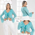 P3988 BLUSA MALLA BORDADA VERDE MEDIO