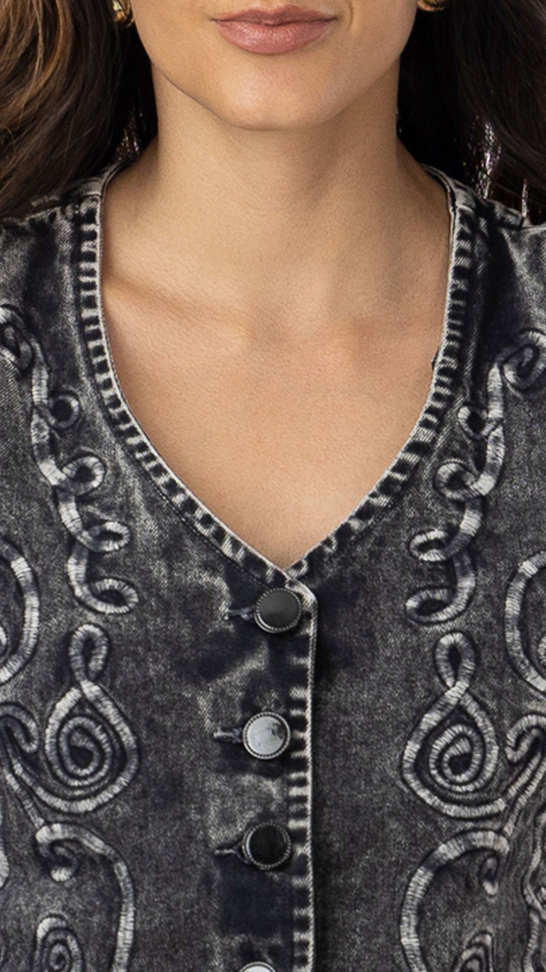 P3996 CHALECO DRILL NEGRO