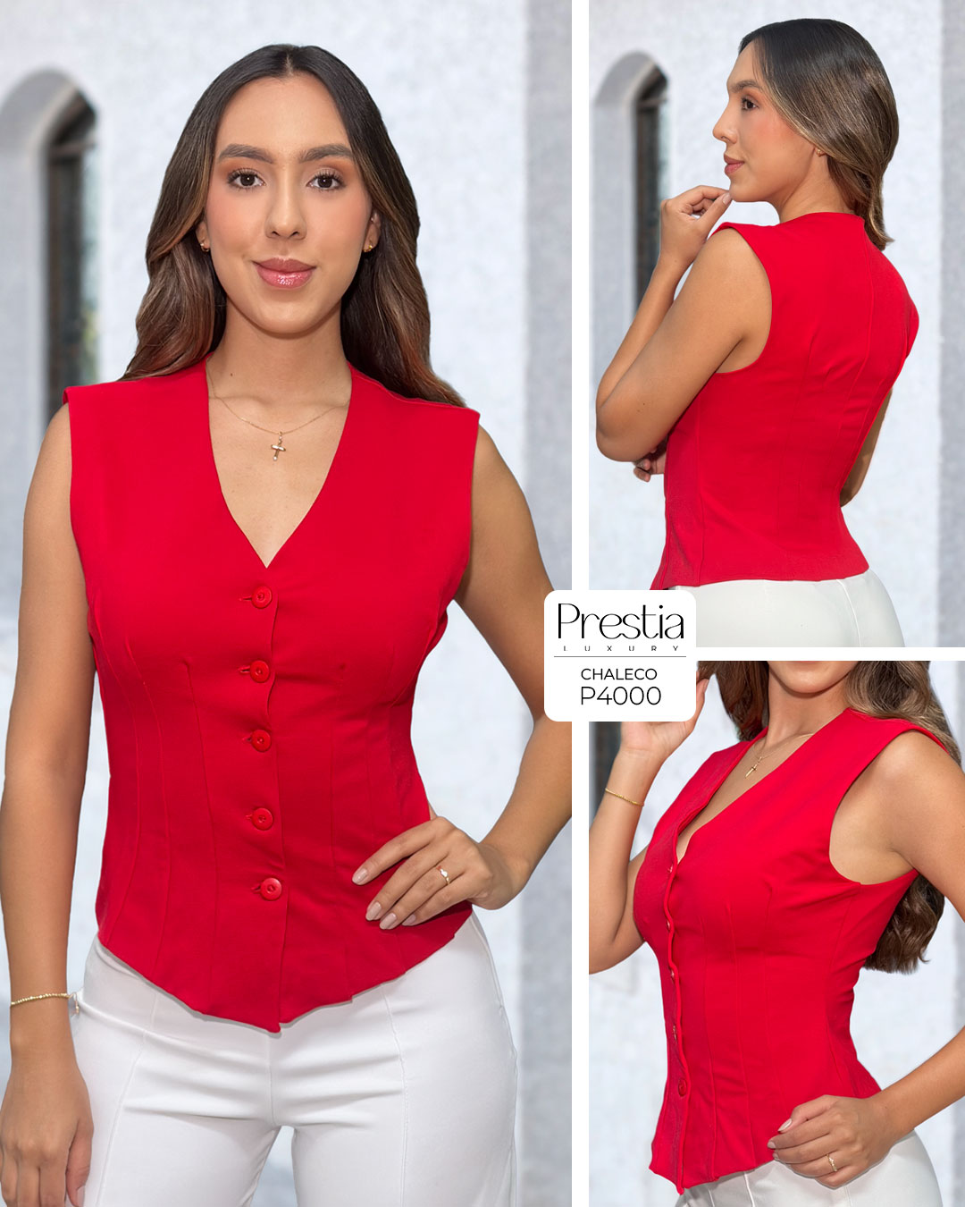 P4000 CHALECO PUNTIROMA ROJO