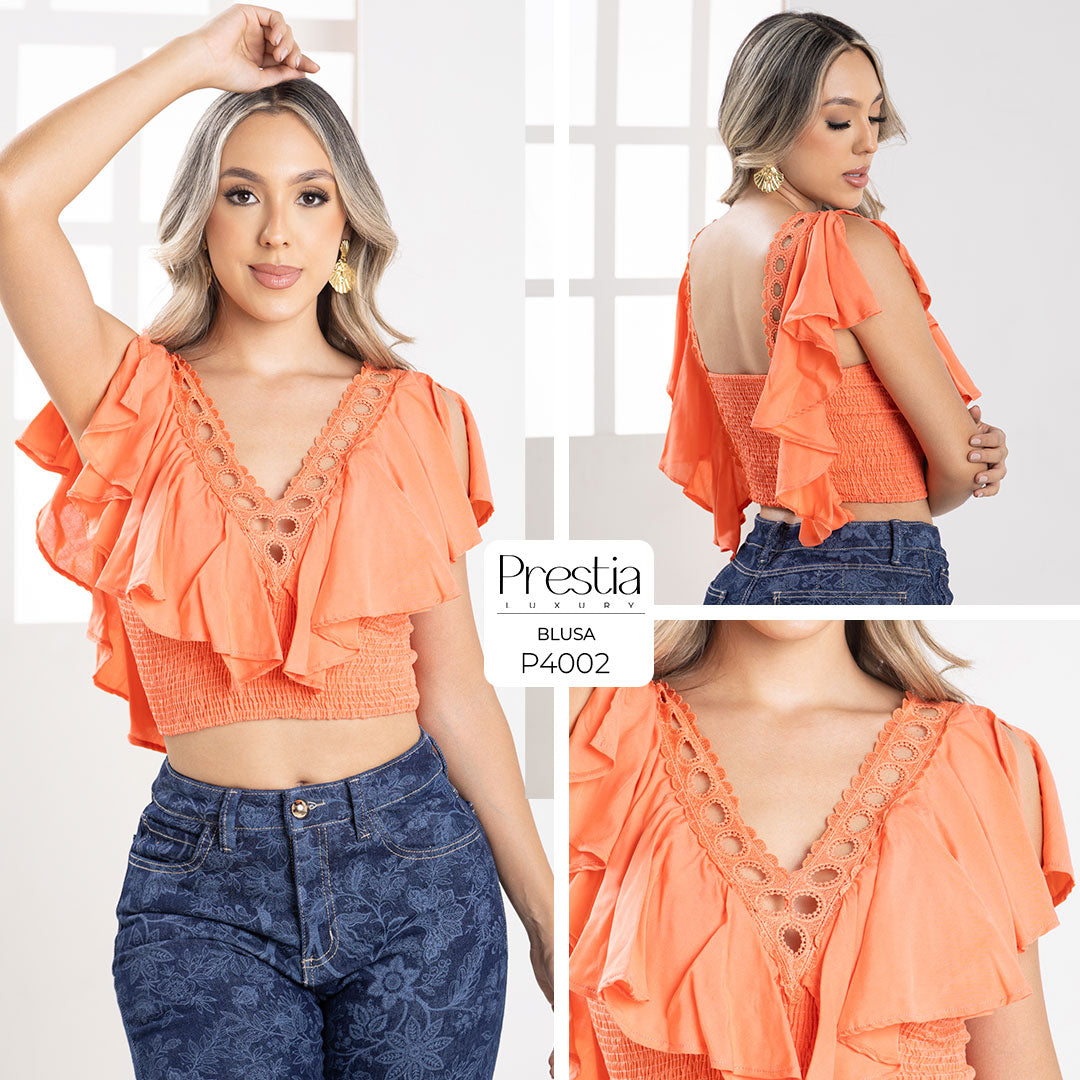 P4002 BLUSA CHALIS MANDARINA