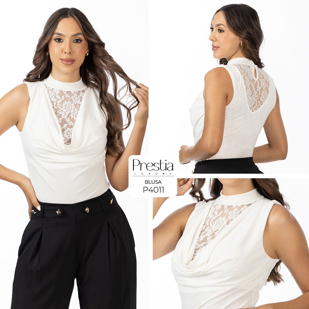 P4011 BLUSA BLONDA MARFIL