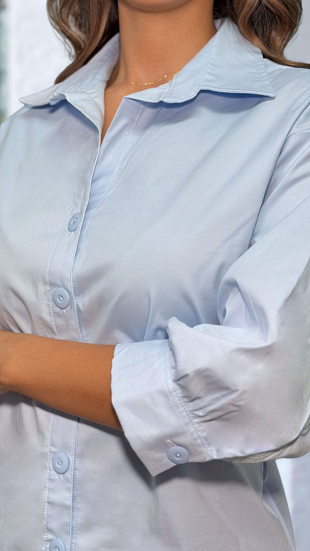 P4052 CAMISA POPELINA AZUL