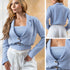 P4078 DUO CHAQUETA TOP FRESCURA AZUL
