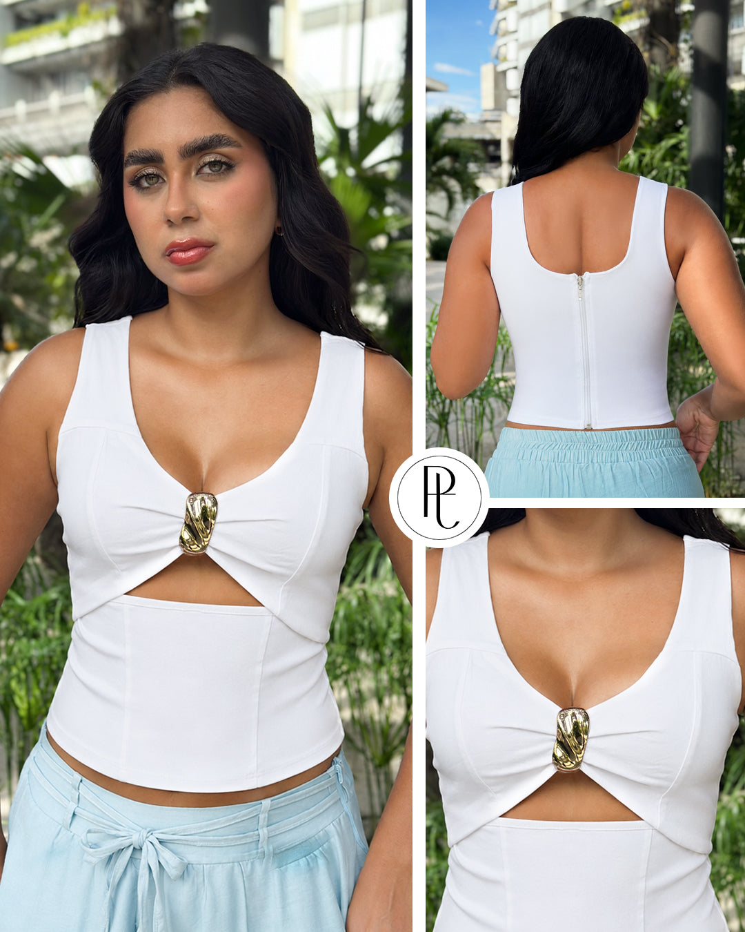P4084 BLUSA BENGALINA BLANCO