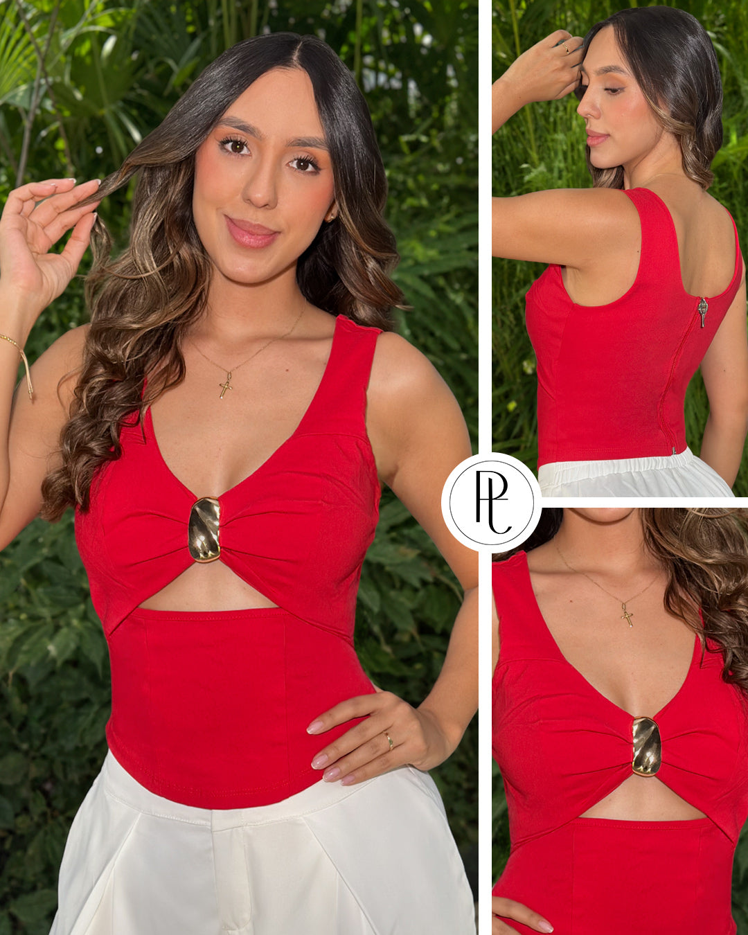 P4084 BLUSA BENGALINA ROJO