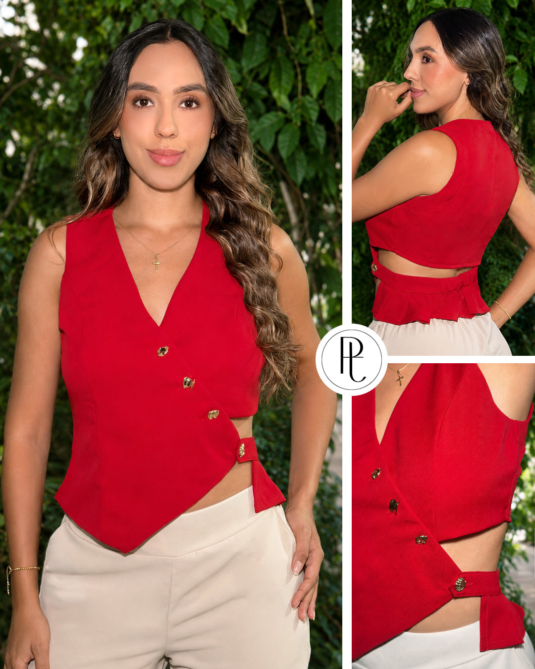 P4085 CHALECO BENGALINA ROJO