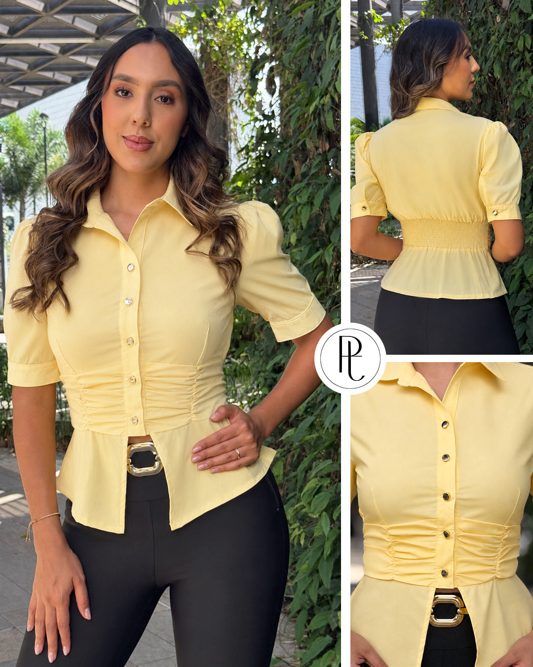 P4089 CAMISA POPELINA AMARILLO