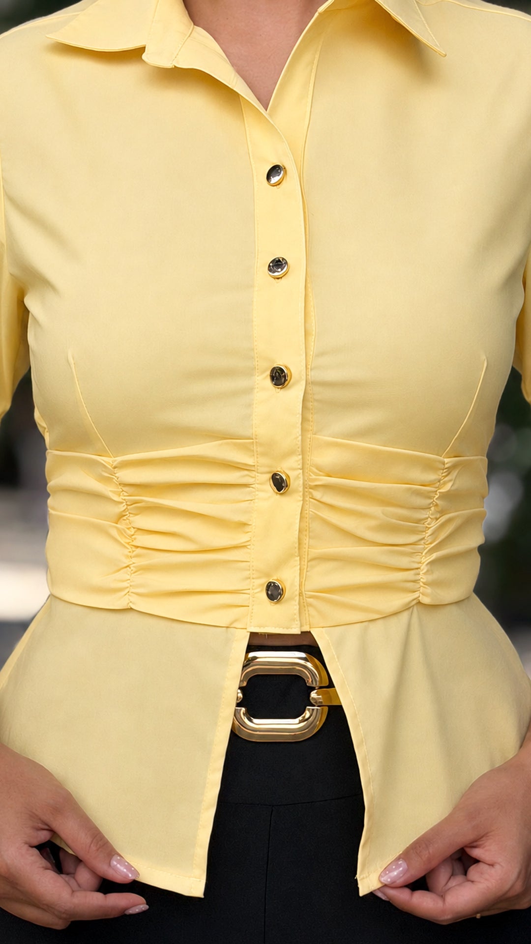 P4089 CAMISA POPELINA AMARILLO
