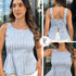 P4090 BLUSA RAYAS AZUL CLARO
