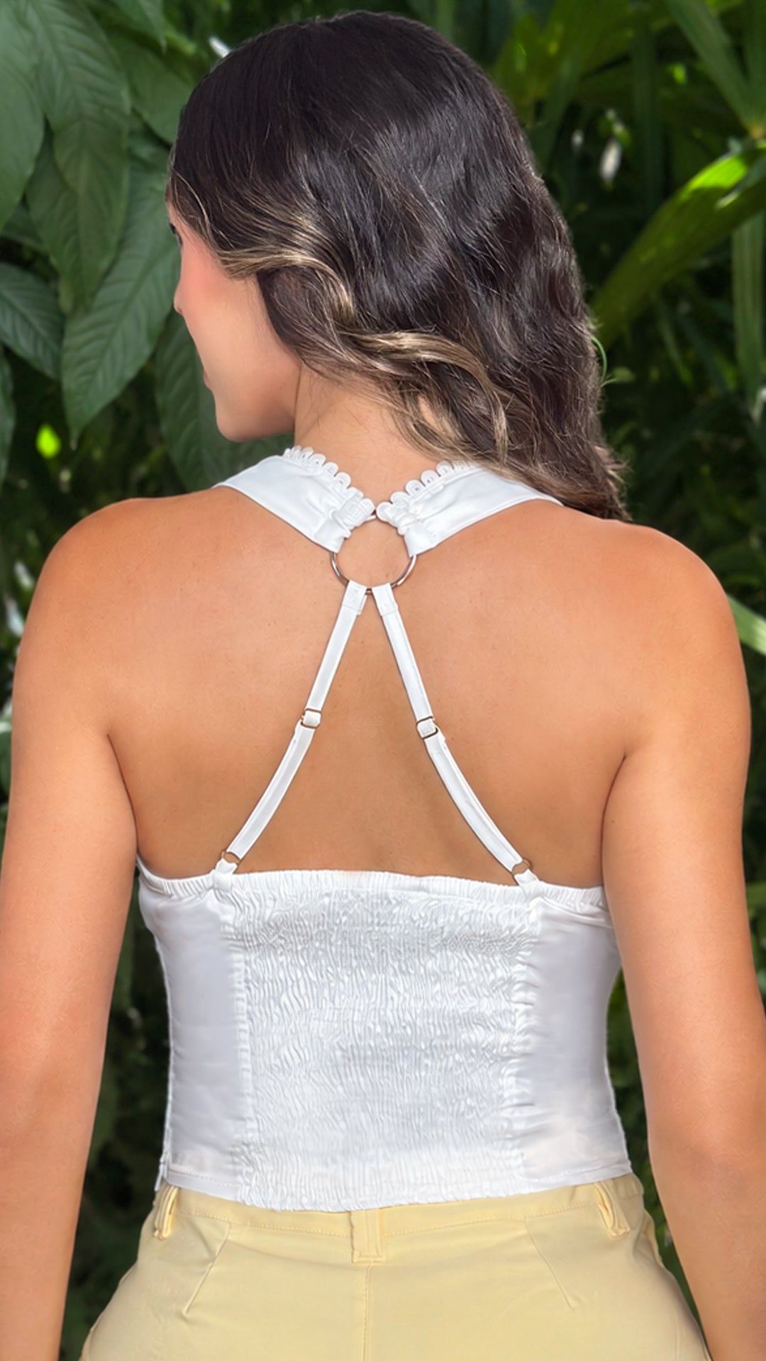 P4093 BLUSA SATIN BLANCO
