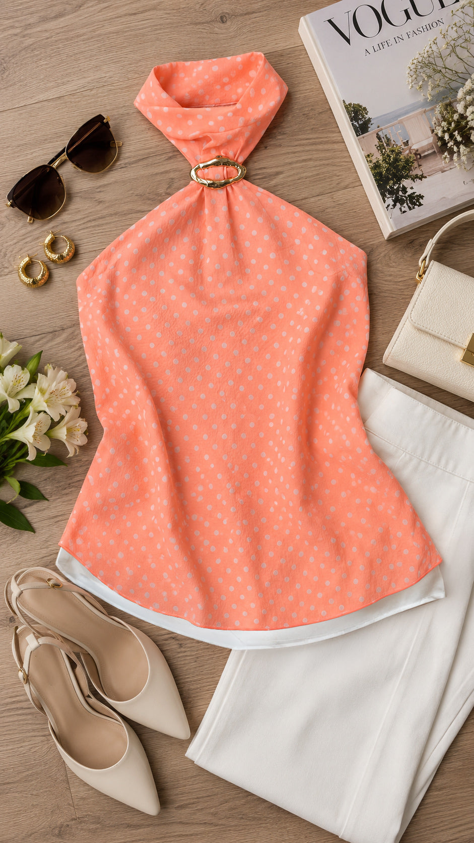 P4104 BLUSA CHIFON NARANJA