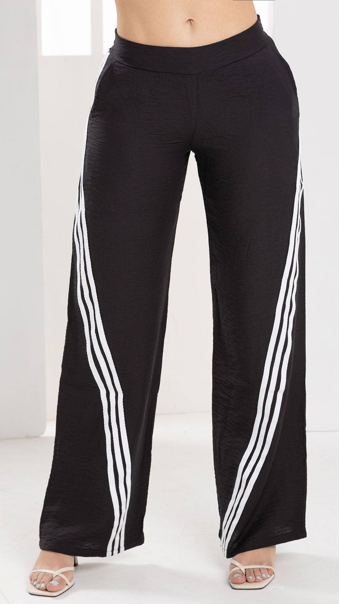 P74196 PANTALÓN LINO POLIESTER NEGRO