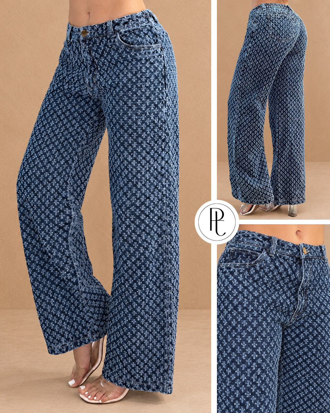 P74354 PANTALÓN INDIGO HUECOS AZUL