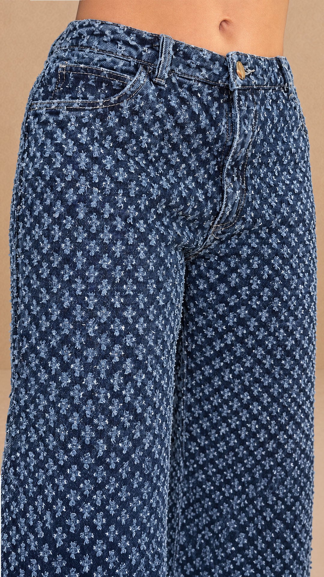 P74354 PANTALÓN INDIGO HUECOS AZUL