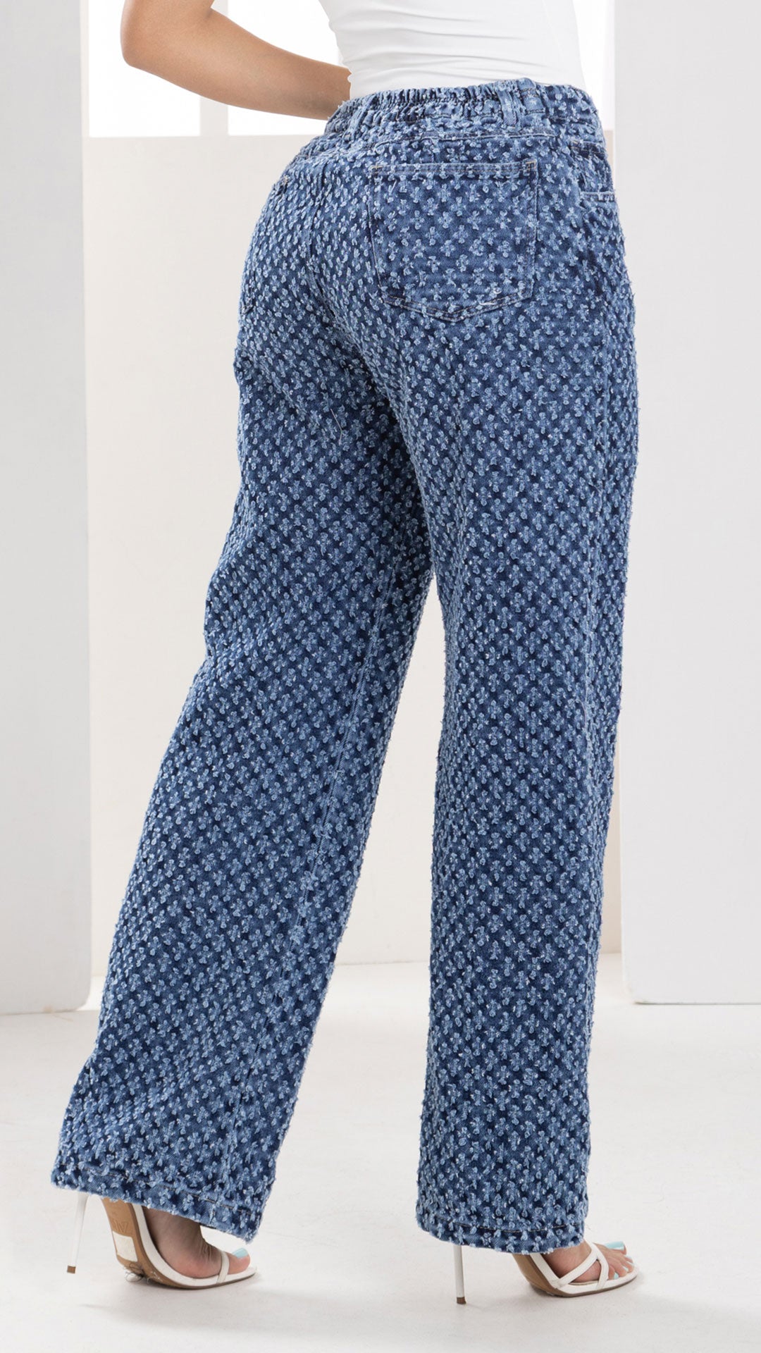 P74354 PANTALÓN INDIGO HUECOS AZUL