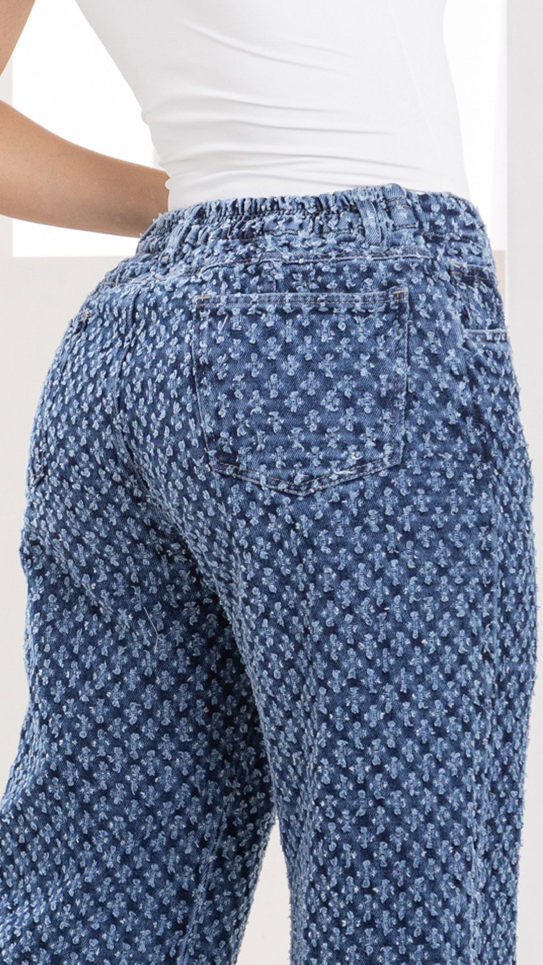 P74354 PANTALÓN INDIGO HUECOS AZUL