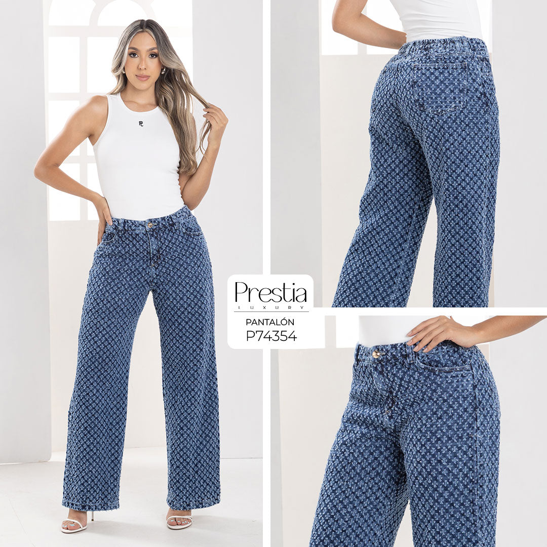 P74354 PANTALÓN INDIGO HUECOS AZUL