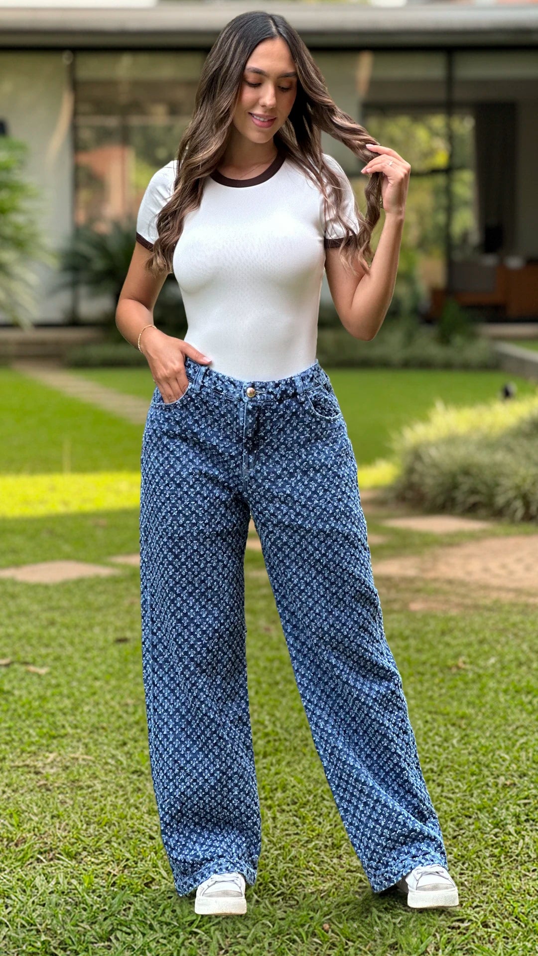 P74354 PANTALÓN INDIGO HUECOS AZUL