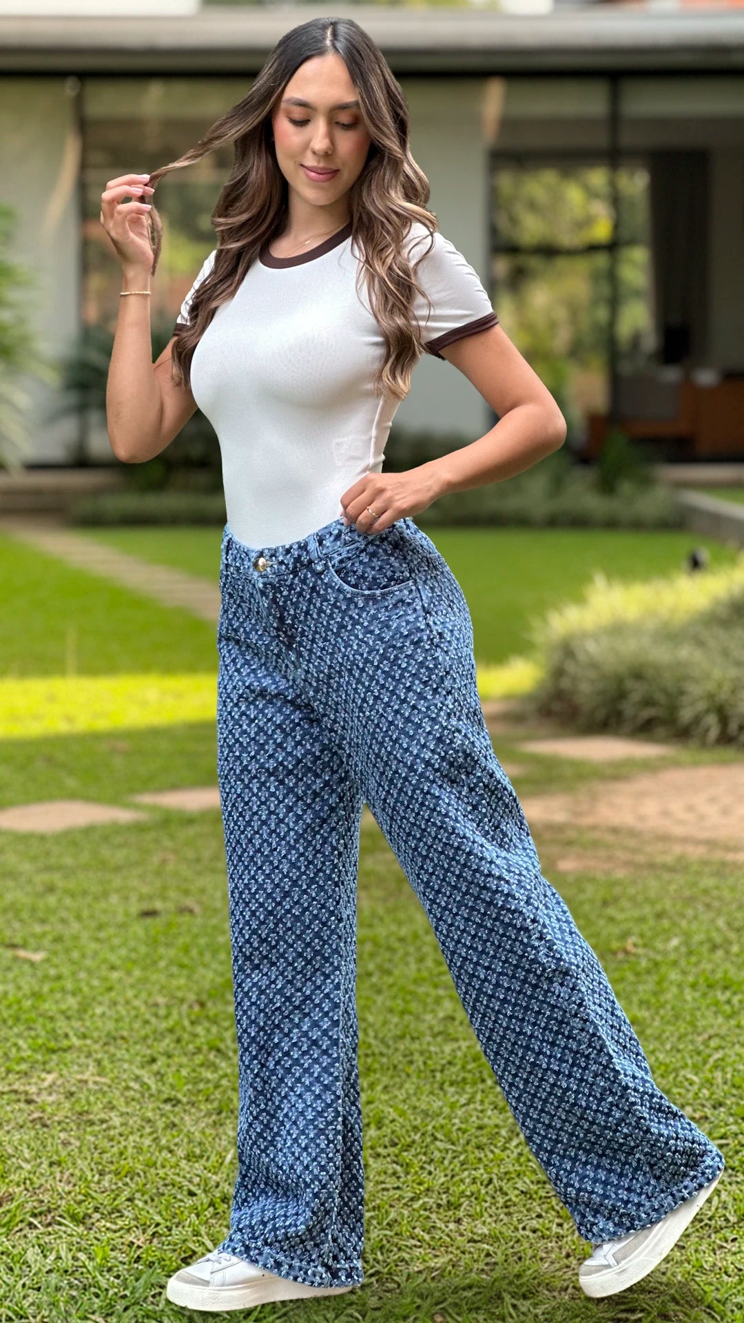 P74354 PANTALÓN INDIGO HUECOS AZUL