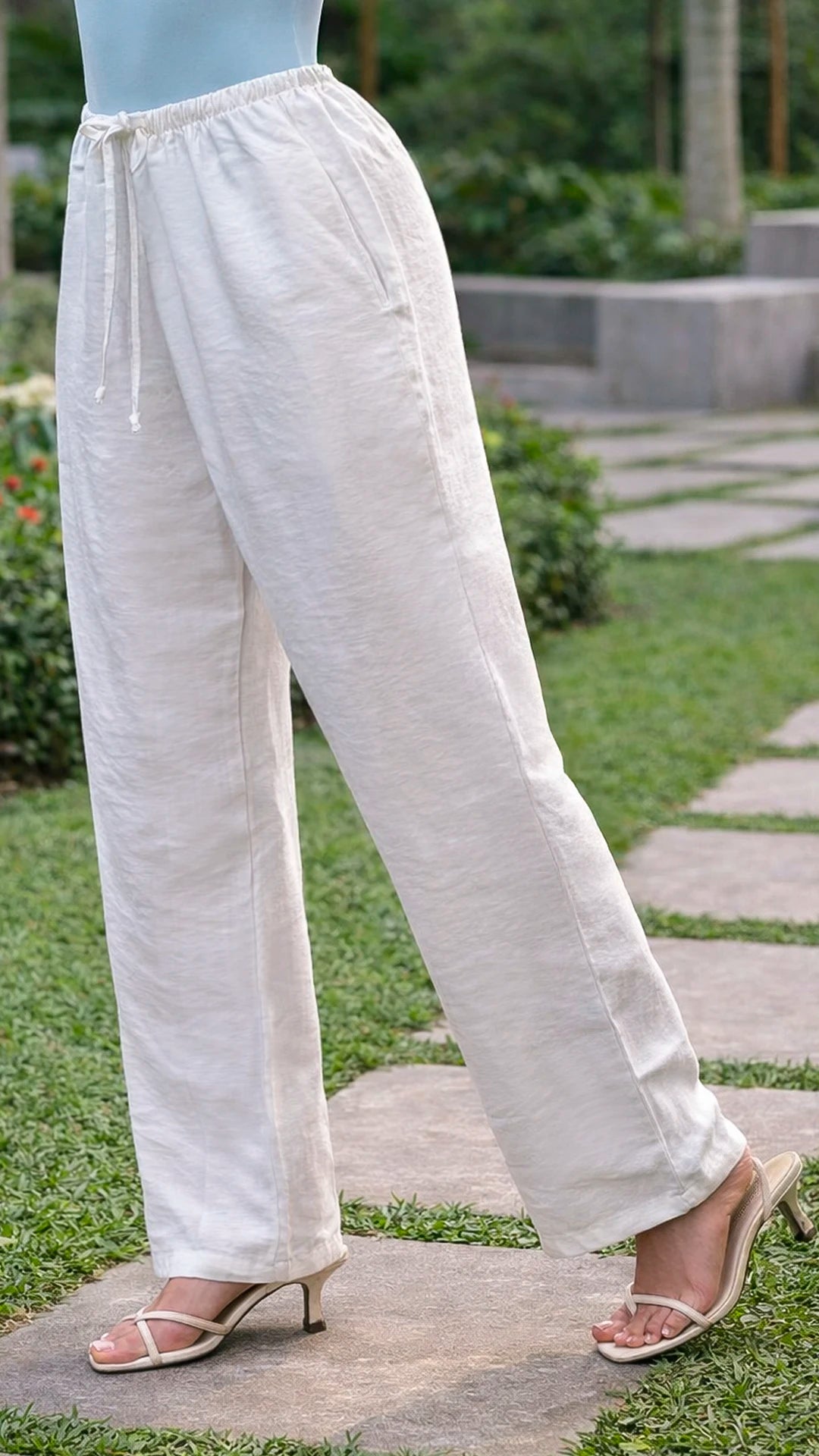 P74363 PANTALÓN POLIESTER MARFIL