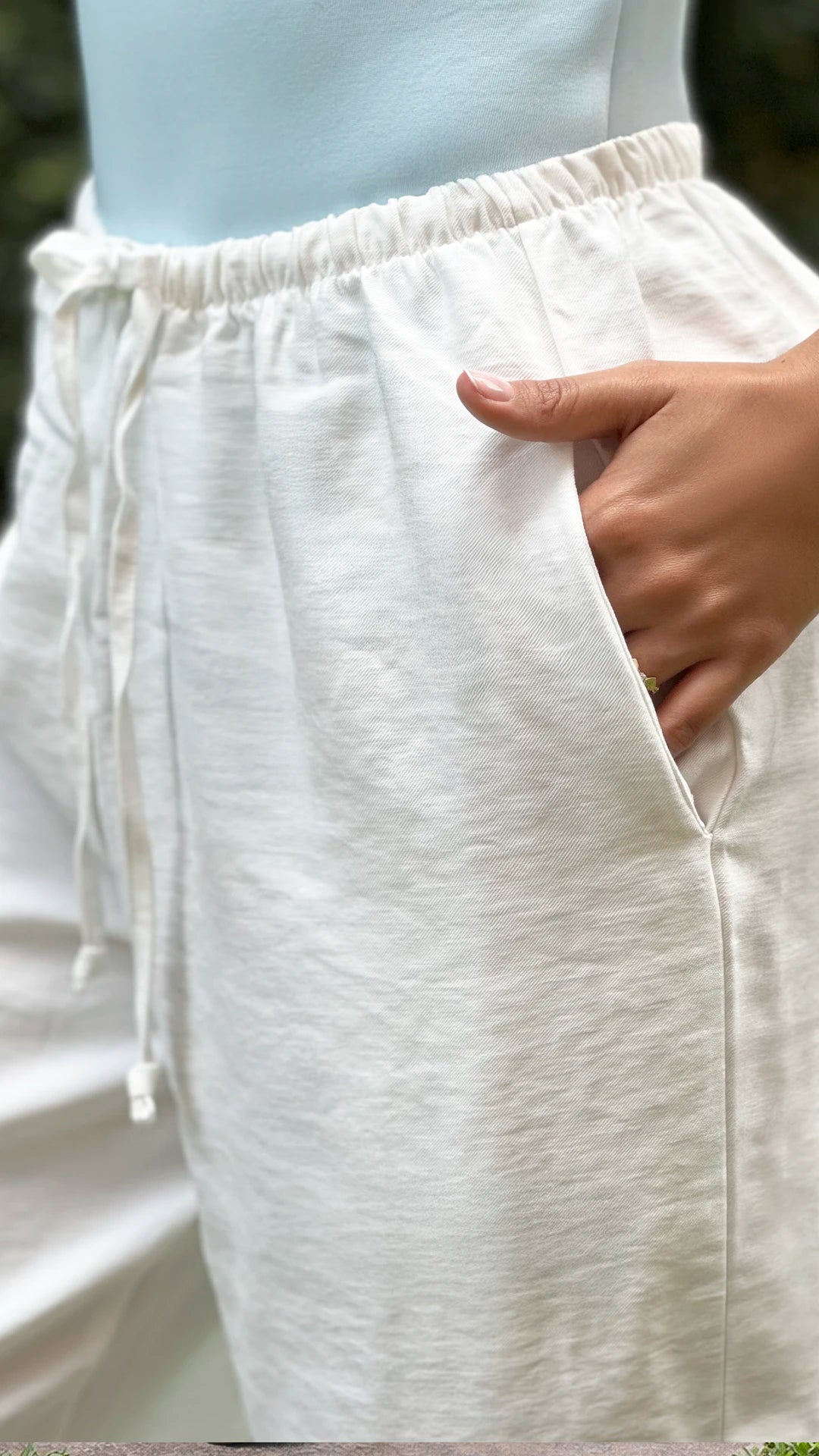 P74363 PANTALÓN POLIESTER MARFIL